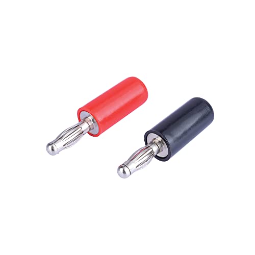 Image of MX 4 mm Banana Connector Plugs - Beryllium Copper Speaker Cable Connectors for Amplifiers, Speakers and Audio Devices | Pack of 10 (5 Red + 5 Black)
