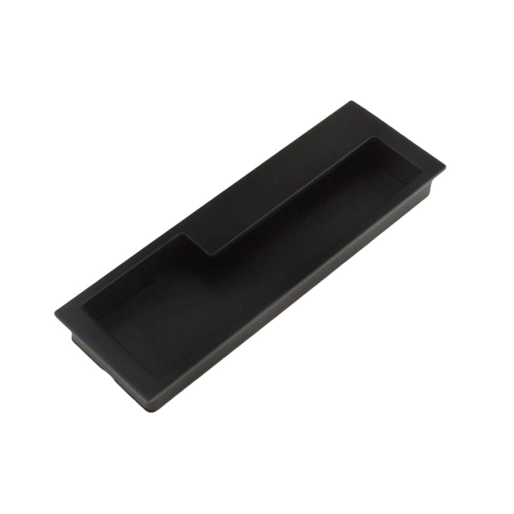 Suwooph Black Zinc Alloy Hidden Door Handles, Recessed Door Pull For Kitchen Drawer(,Hole Spacing 128Mm)