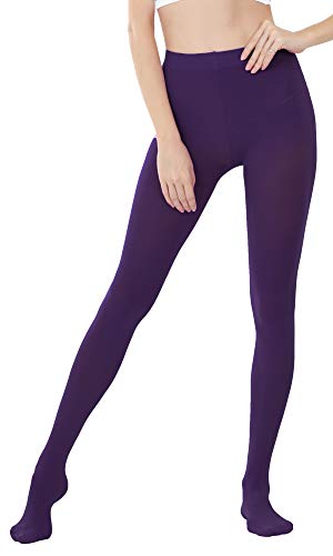 Image of HeyUU Women's 80D Ultra Soft Opaque Tights, High Waist Solid Color Footed Pantyhose with 29 Colors