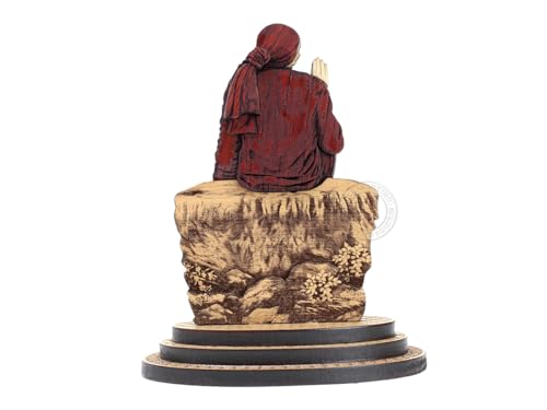 Estatua de madera tallada de Sai Baba 4 pulgadas miniatura 2