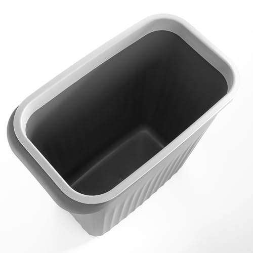 Image of Elsjoy 4 Pack 2 Gallon Plastic Trash Can, Slim Waste Basket Bathroom Small Garbage Can, Rectangular Trash Bin for Office, Kitchen, Bedroom