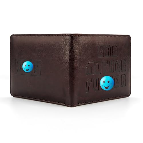 Image of Embroidered Bad Mother fker Leather Wallet Bad Mother f ker Leather Wallet(jet black)