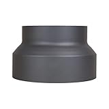 LANZZAS Reducción del tubo de estufa de 250 mm a 200 mm de diámetro – Color: gris fundido, reducción del tubo de humo