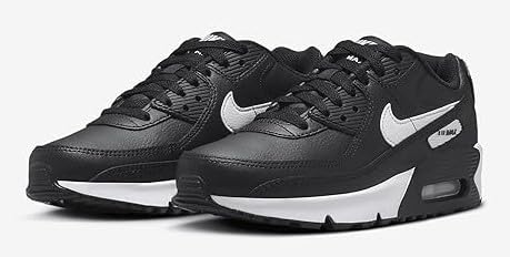 Nike Air Max 90 Big Kids' Shoes (HF6358-002, Black/Black/White) Size 73