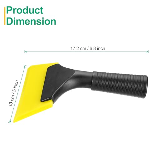 Image of uxcell 5 Inch Shower Squeegee for Glass Doors, All-Purpose Bath Squeegee with Handle for Bathroom Window Mirror Car Glass, Yellow