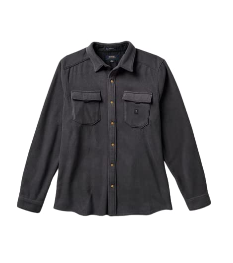 Roark Men's Diablo Polar Fleece Long Sleeve Flannel Shirt, Charcoal, S - Main Image