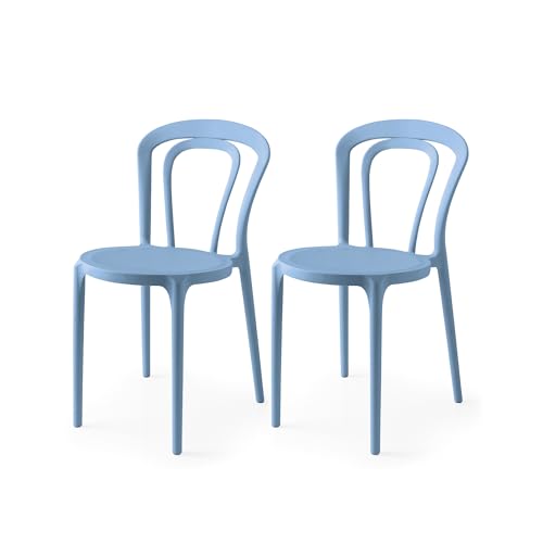 Connubia, 2 sillas café Polipropileno Sky Blue Opaco