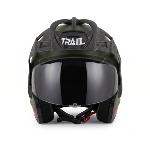 Image of RYDR Flare Green Half Face Helmet for Men & Women with Helmet Bag | Open Face Bike Helmet | Durable ABS Shell, Comfortable Padding & Air Ventilation