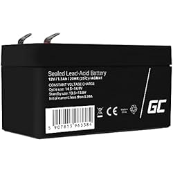 Bateria Einhell 12V 1.3 Ah Green Cell Recambio de Batería Gel AGM 12V 1.3Ah Rechargeable Pila Sellada de Plomo ácido batería sin Mantenimiento Batería de Reemplazo para Sistemas de Alarma Antirrobo Video vigilancia