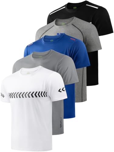 Image of 5 Pack Boys Shirts Athletic Dry Fit Boys Tshirts Performance Tops Summer