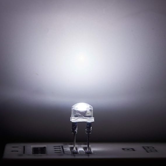 LED Diodes, 5mm Clear Lens, White Light, Pack of 50 1