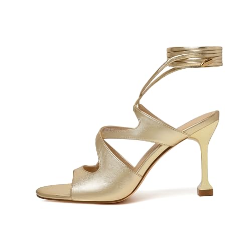 Mofirdast Lace Up Heeled Sandals for Womens Strappy Heels Open Toe Tie Up Stiletto Heels Party Prom Dressy Sandals2