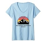 Photo Gallery donna rivista montagna arkansas retro stile montagna tramonto fresco maglietta con collo a v Photo Gallery donna rivista montagna arkansas retro stile montagna tramonto fresco maglietta con collo a v