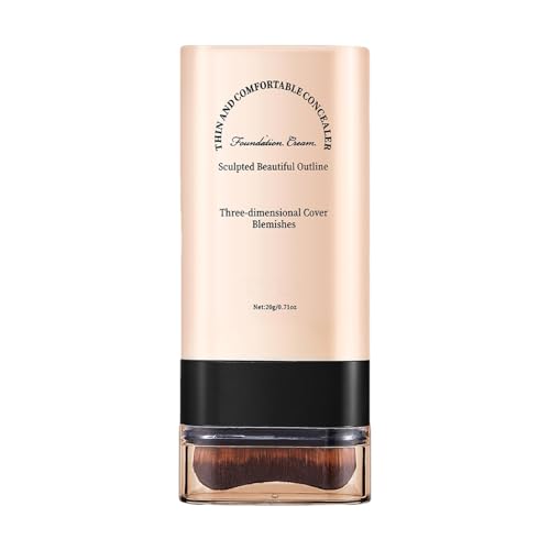 GjnjfdF Base en barra de cobertura total, Base en barra | Base en barra mate natural con brocha | Barras de contorno, maquillaje de base hidratante para diferentes tonos y matices de piel