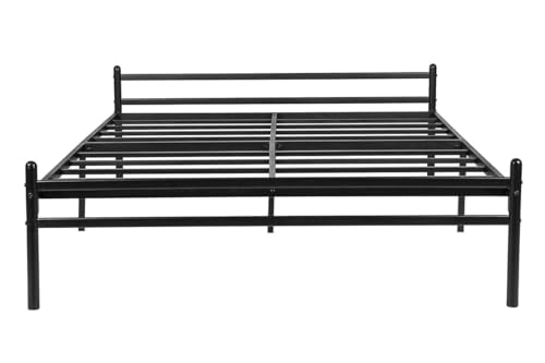 Image of Aiden Metal Bed Extra Size Without Storage | Wrought Iron Extra Single Cot Bed for Bedroom with Headboard and Footboard | Matte Finish Black (75x36)