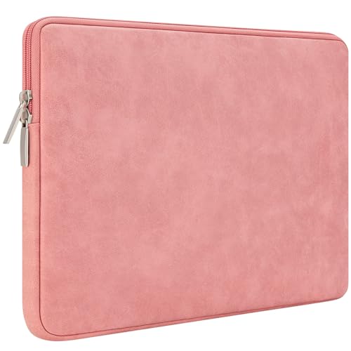 RAINYEAR 11 Pulgadas Funda Protectora para Portátil Cuero Artificial de Gamuza Bolsa Blanda Compatible con 11,6 MacBook Chromebook Surface Tablet DELL HP ASUS Laptop Portátiles,Coral
