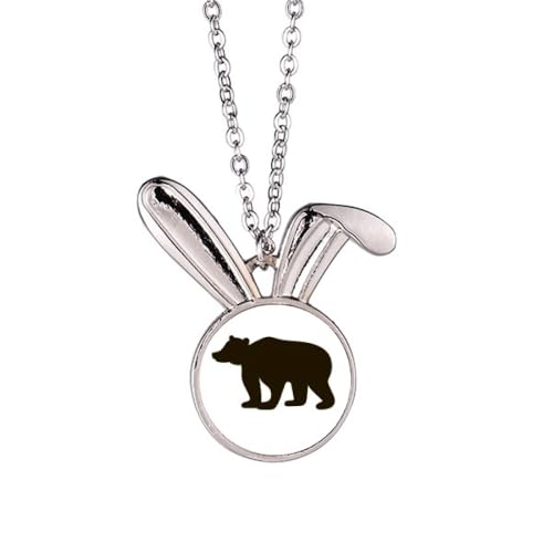 Collier ours noir avec pendentif charmant, idée cadeau pour anniversaire