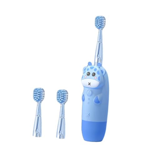 ERINGOGO Cepillo Eléctrico Infantil Sónico con Cerdas Suaves y Luz LED Diseño de Dibujos Animados Mango Antideslizante Batería para Bebés y Pequeños