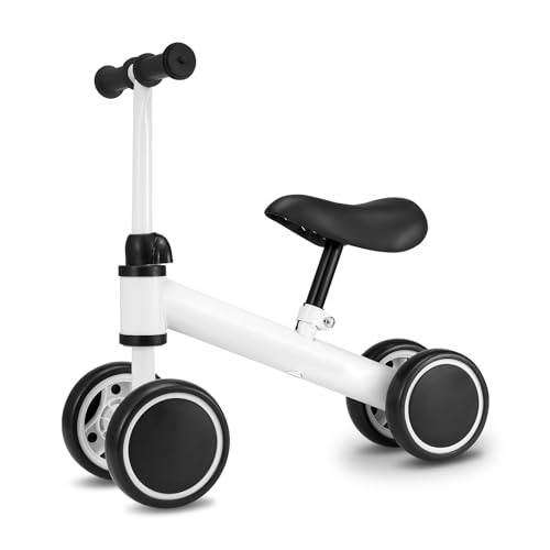 Encuentra la mejor selección de Bici bebes - cinco favoritos. 34 DEKITA Bicicleta de Equilibrio, Asiento Ajustable, Bicicleta de Equilibrio sin Pedales de 4 Ruedas(Blanco)