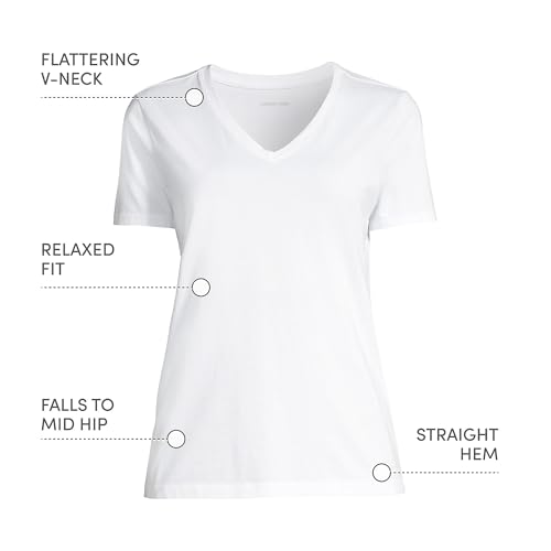 Lands' End Women's Relaxed American-Grown Supima Cotton V-Neck T-Shirt4