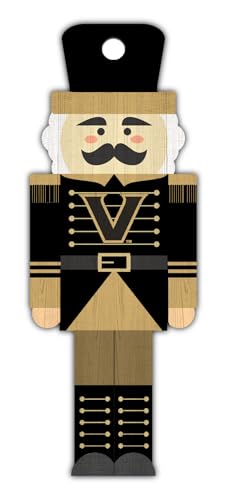 Fan Creations NCAA Vanderbilt Commodores 3.5 Inch Nutcracker Ornament – Rustic MDF Holiday Tree Decoration