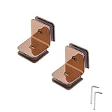 BE-TOOL Stainless Steel 90 Degree Glass Clamp, Shower Glass Bracket, Glass Shelf Holder for 8-12 mm Thickness Glass(Rose Gold)