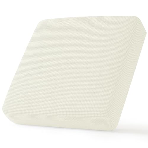 Image of Chunyi Jacquard Polyester Spandex Cushion Slipcover (Chair Cushion, Ivory White)