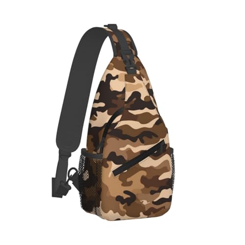 Bolso cruzado camuflaje marrón para hombres y mujeres miniatura 3