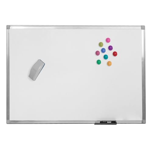 Quadro Branco Aço Magnético Moldura Alumínio A STALO, 40x30