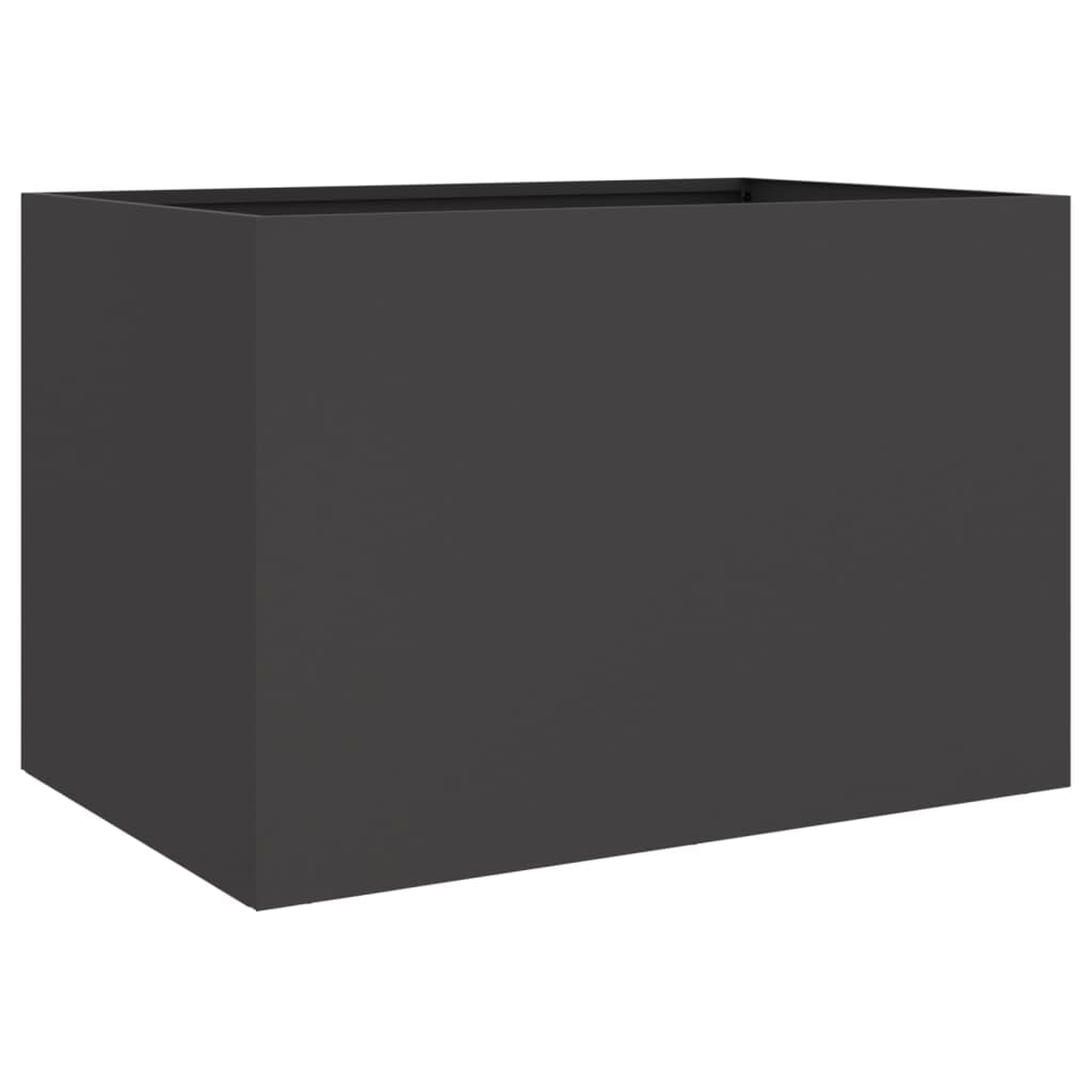 IKAYAA Jardinera Alto de Acero Inoxidable, Macetero Grande Exterior, Maceta Alta Exterior y Terraza, Maceta Grande, Jardinera Alta Acero/Negro 62 x 47 x 46 cm