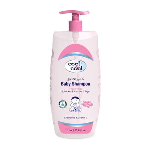 Cool & Cool Baby Shampoo 1Liter- Tear Free,Alcohol Free,Paraben-Free,Dye Free,Chamomile & Vitamin-E With Extra Mild Formula