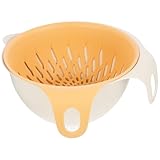 SHINEOFI Cesta de Lavado Doble Capa para Frutas y Verduras Pequeña, Colador Plástico Seguro sin Olor, Cesta de Drenaje para Cocina Hogar, Escurridor Práctico para Ensaladas y Verduras