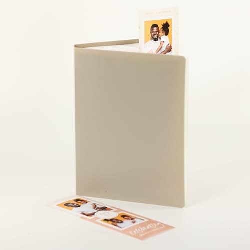 Photo Booth Photo Album - For Wedding or Party- Holds 120 Photobooth 2x6 Photo Strips - Slide In (2X6, GREIGE)
