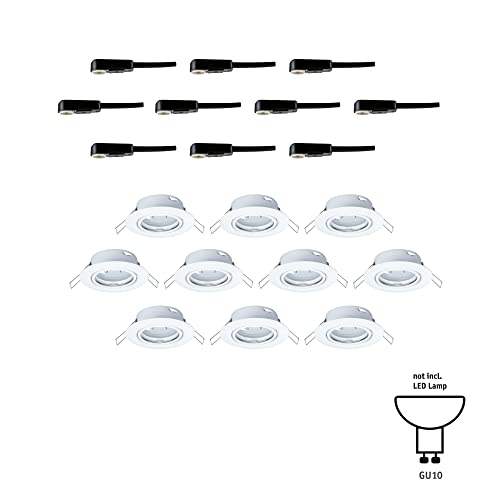 Paulmann EBL 93400 Base LED Einbauleuchte rund max. 10 Watt Einbaustrahler Weiß matt Einbaulampe Metall Deckenspot GU10