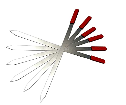 Premium Stainless Steel Barbecue Skewers BBQ Outdoor Grill Skewer stick Barbecue Fork with Solid Wood Handle for Grilling Shish Kebob Koubideh Persian Brazilian Kebab 1