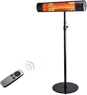 EAST OAK Patio Heater, Wall Mounted & Standing 1500W Outdoor Indoor Infrared Electric Heater with IP65 Waterproof & Dustproof, Tip-over & Overheating Protection, 3 Heat Settings & 24H Timing