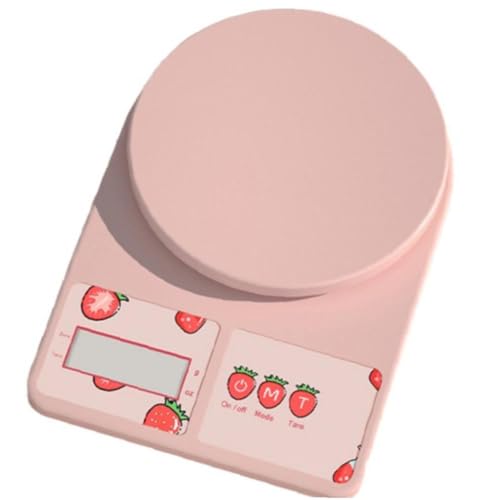 キッチンスケール 可愛い いちご 0.1g単位 10kg 電子スケール 計量器 測り 料理 調理 軽量 お菓子作り フードスケール バッテリー残量 ベーキング キッチン用 ピンク