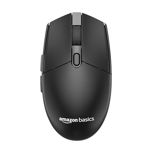 Image of amazon basics Pro Series Wireless Gaming Mouse, Hero Sensor, 12000 DPI, Lightweight | 6 Programmable Buttons | Compatible with PC /Mac | Rechargeable