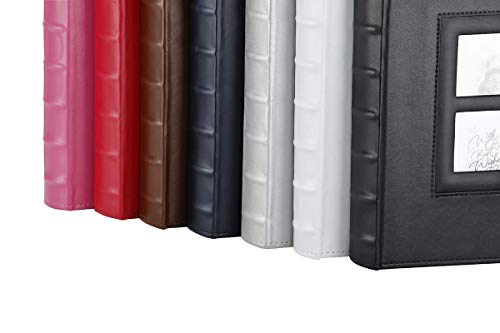 Lanpn Photo Album Self Adhesive, Sticky Picture Albums with Magnetic Pages Holds 3x5, 4x6, 5x7, 6x8, 8x10 Photos for Wedding/Anniversary/Birthday (30 Sheets / 60 Pages, Pink)