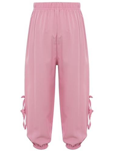 Linjinx Kids Girls Bowknot Jogger Trousers Elastic Waist Baggy Solid Color Sweatpants Casual Track Pants Sports Wear4