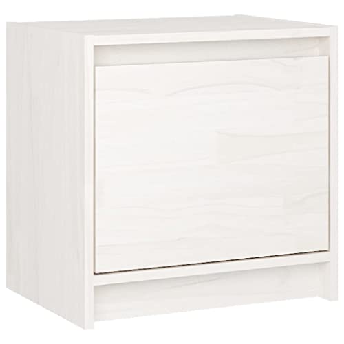 vidaXL Bois de Pin Massif Table de Chevet Table de Nuit Armoire de Chevet Armoire de Lit Chambre à Coucher Maison Intérieur Blanc 40x30,5x40 cm