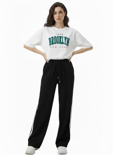 Image of EHA Women Co-ord Set for Girls | Stylish Two Piece Dress with Oversize Tshirt & High Waist Jogger|Trendy Cotton Blend Track Suit Set for Women | Casual /Travel & Lounge Wear Outfits