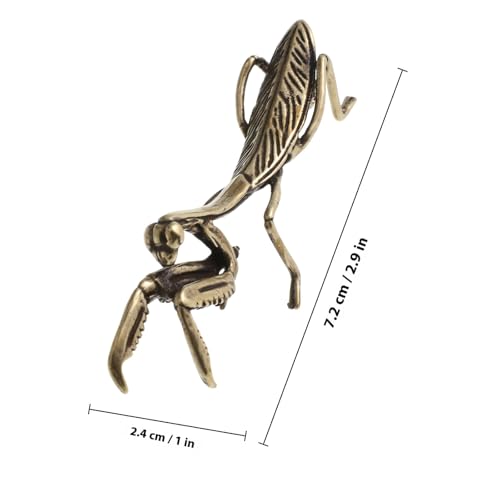Figurilla Decorativa Mantis de Latón Oro 2.83" miniatura 3