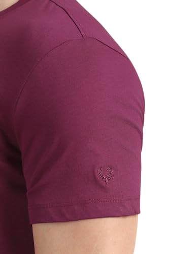 Image of Allen Solly Men's Round Neck T‑Shirt | Regular Fit | Soft Cotton | Chest Logo Print | Casual Everyday Wear
