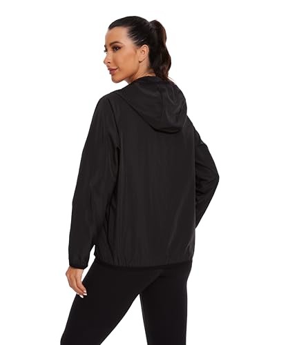 Waterproof Raincoat with Hood Windbreaker Rain Jacket for Women Zipper Lightweight Hiking Outdoor3