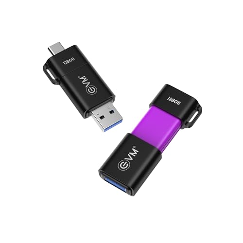 Image of EVM EnXO 128GB OTG Flash Drive USB 3.2 Gen 1 | Versatile Dual USB Type-C & Type-A Connectors | Rapid 120MB /s Read| Smartphone Laptop Tablet Smart TV | Plug & Play | 10 Years Warranty (ENXO /128GB)