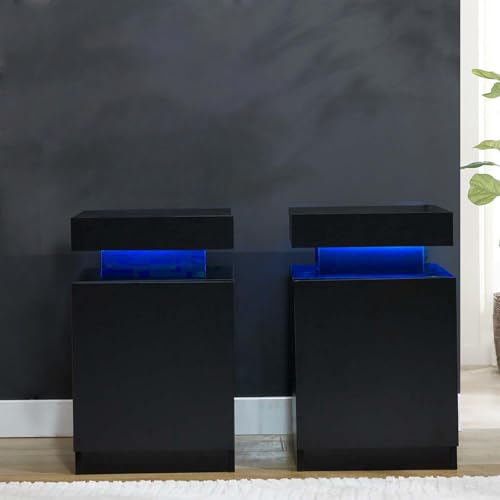 Puntogen Black Nightstands Set