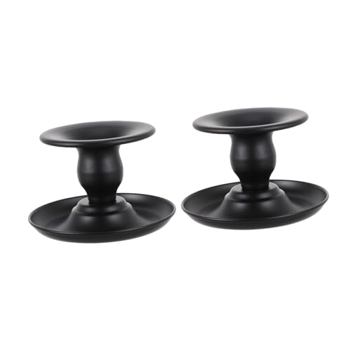 Alipis 2 Piezas Portavelas de Hierro Negro para Velas Tealight Soporte Retro para Boda y Decoración de Mesa de Unidades Diseño Estable y Duradero para Elegante