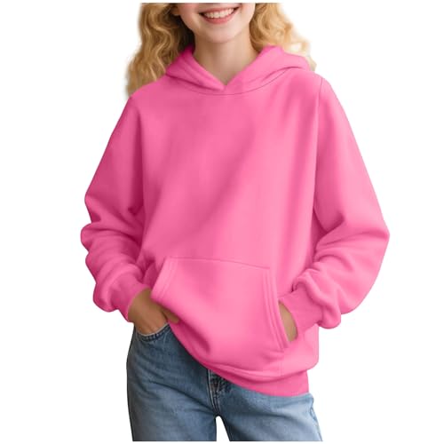 Cute Hoodies for Girls 2025 Trendy Casual Hooded Sweatshirts Oversized Long Sleeve Pullover Solid Fall Clothes