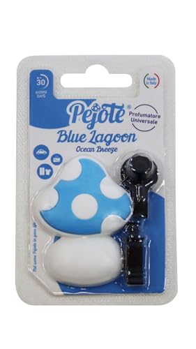 Pejote, Blue Lagoon, Fragranza Oceano, Profumatore per Auto, Borsa, Ufficio, Zaino, Borsa da Palestra, Armadietto, Durata fino a 30 Giorni, Made in Italy, Confezione da 1 pezzo